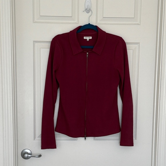 Grey State Deep Red Ribbed Jacket - Picture 13 of 13
